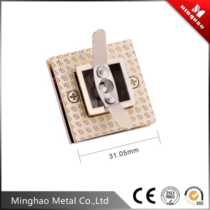 High quality gold star shape turn lock handbag buckle,31.05mm button