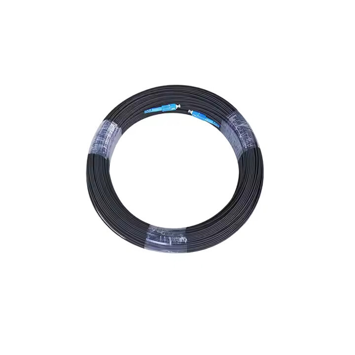 Ftth Drop Cable Fiber Optical Patch Cord 30m 50m 100m 150m 200m 1 Core Sm G657a1 Pre Connectorized
