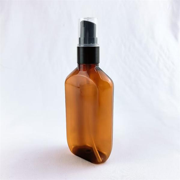 rectangle amber essential oil bottle glass with screw cap empty amber Boston