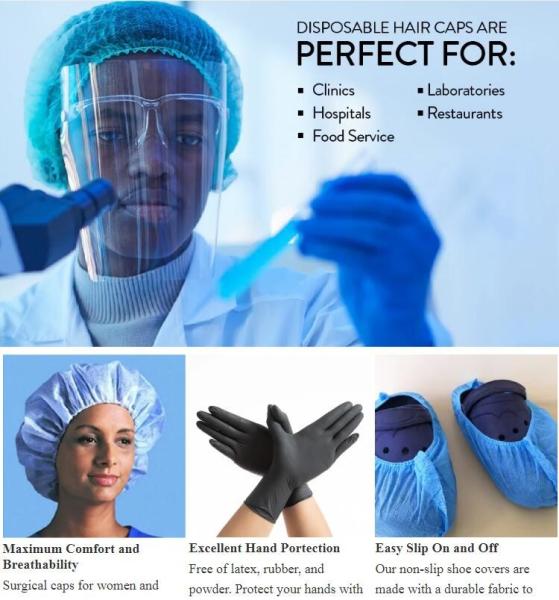 Factory Price Medical Surgical Pp Caps Bouffant Non-Woven Hair Net Disposable