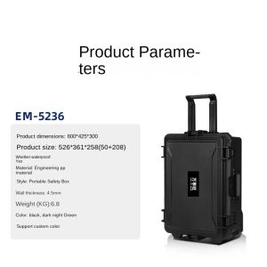 Custom Hard Plastic Flight Case 600x425x300mm IP67 Waterproof