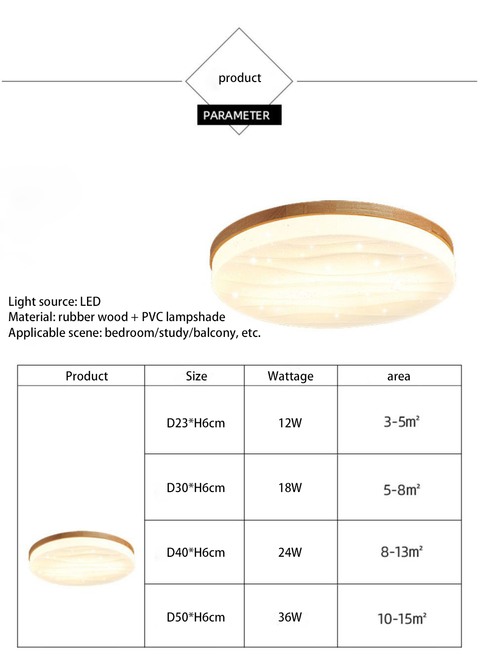 LED Ceiling Lamp Modern Wooden Shining Stars Lampshape Ceiling Lights(WH-WA-60）