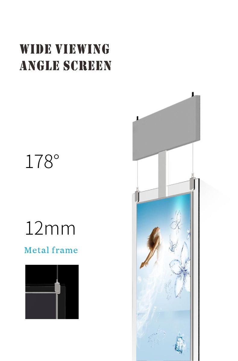 Indoors Double Sided Hanging Digital Signage 16.7M 8ms 2G DDR3 ROM