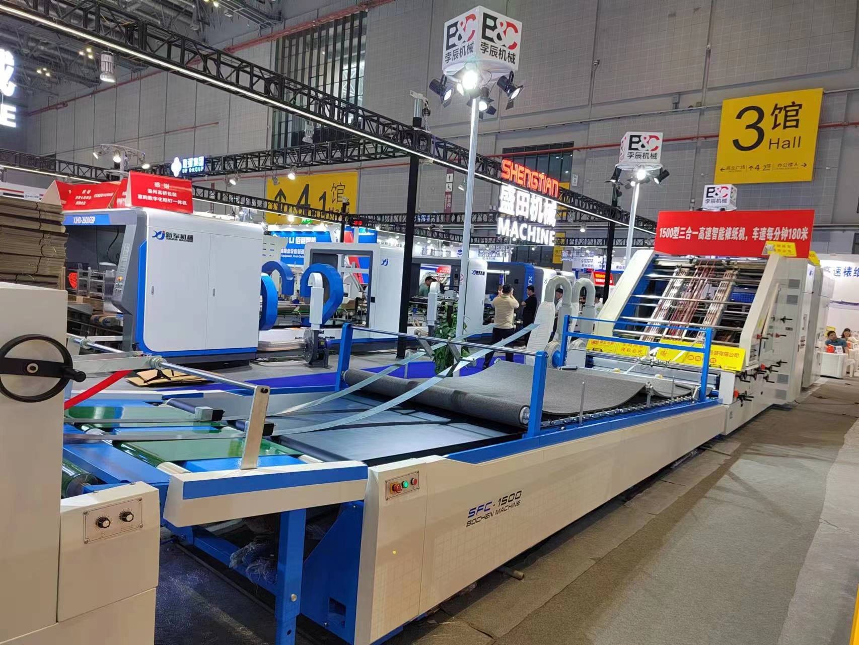 Three-In-One Flute Laminator Corrugated Cardboard 22KW Machine