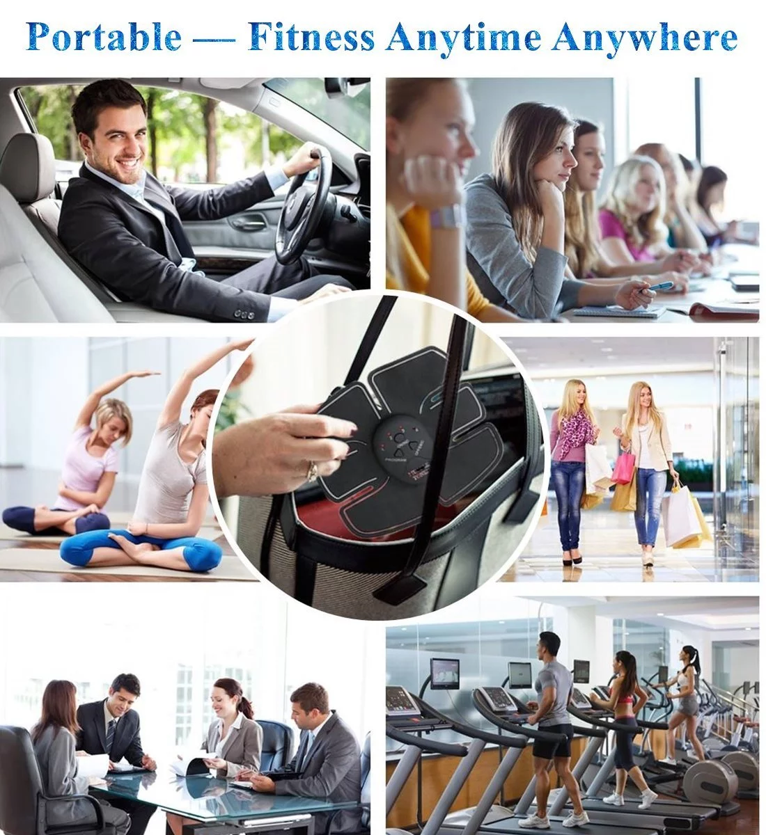 Eletric Muscle Stimulator ABS Muscle Stimulator Electric Stimulation Abdominal Belt EMS Trainer Massage Anti Cellulite M