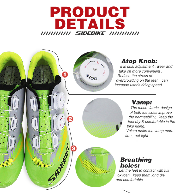 Mesh Breathable Indoor Outside Light Weight Carbon Cycling Shoes Wearable Resistant