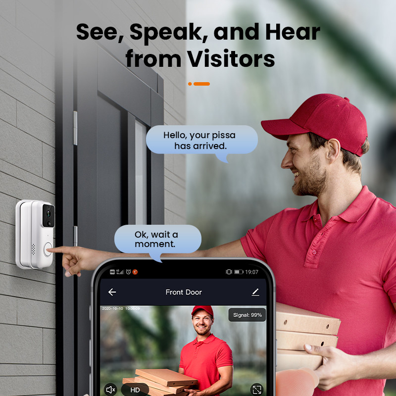 Rechargeable Home Smart Wireless Video Doorbell Tuya Wifi Intercom Doorbell