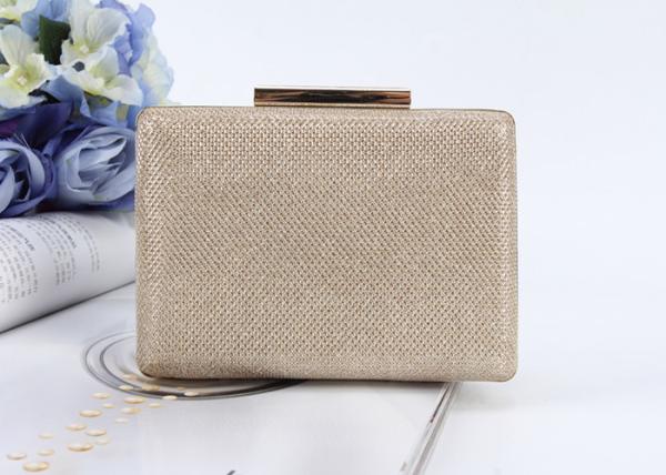 Women Glitter Evening Bag PU Clutch Shoulder Bag Metal Chain Bridal Cocktail