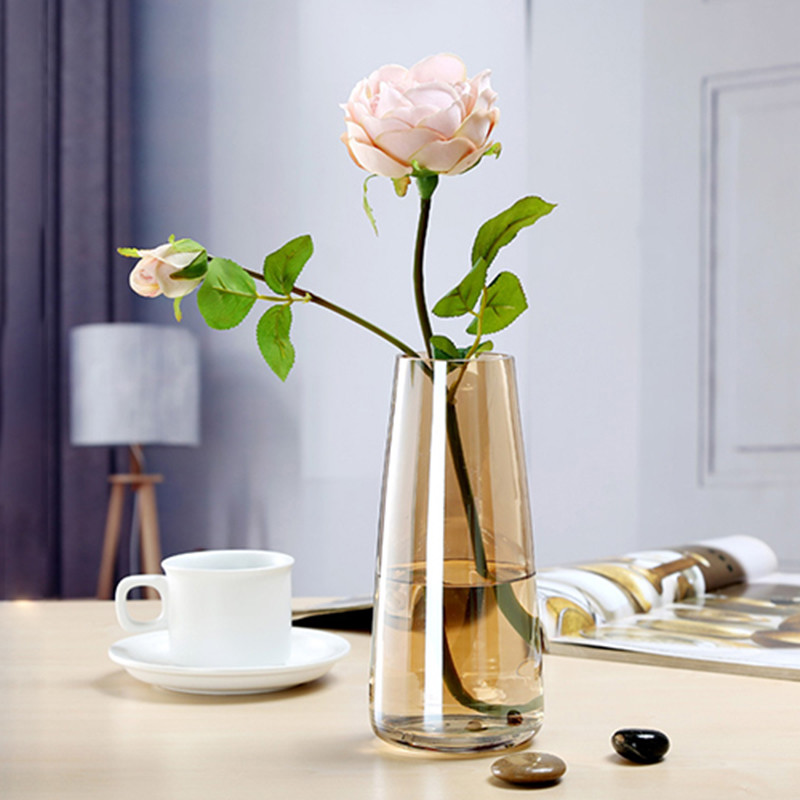 Custom Logo Flowers 10cm Decorative Clear Glass Vases
