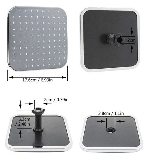 7 Inch Grey Rainforest Shower Head , Ceiling Rain Shower Head For Shower Cabin