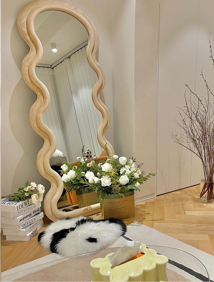 Standing Wavy Oversized Arched Floor Mirror 71x32 Dressing Room