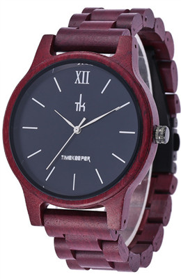 Luxury wood case watch laser line band Koa wood fold buckle steel wood watch