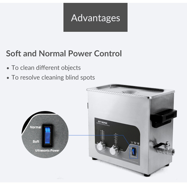 Digital Control Timer Heated Ultrasonic Washer Dual Power 6L SUS 304 Tank 300w
