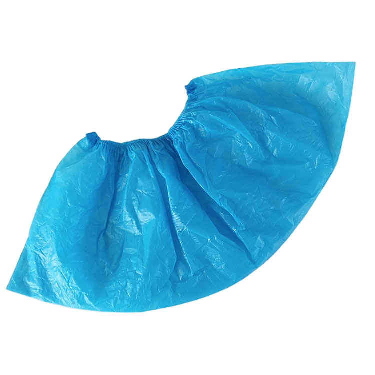 S&J Factory Price Cheap Disposable Waterproof Nonslip Shoe Cover Premium Non woven Plastic CPE Medical Shoe Covers