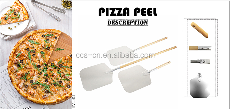 12''*14''*36'' Square Wood Handle Metal Pizza Shovel 91cm Aluminum Pizza Peel
