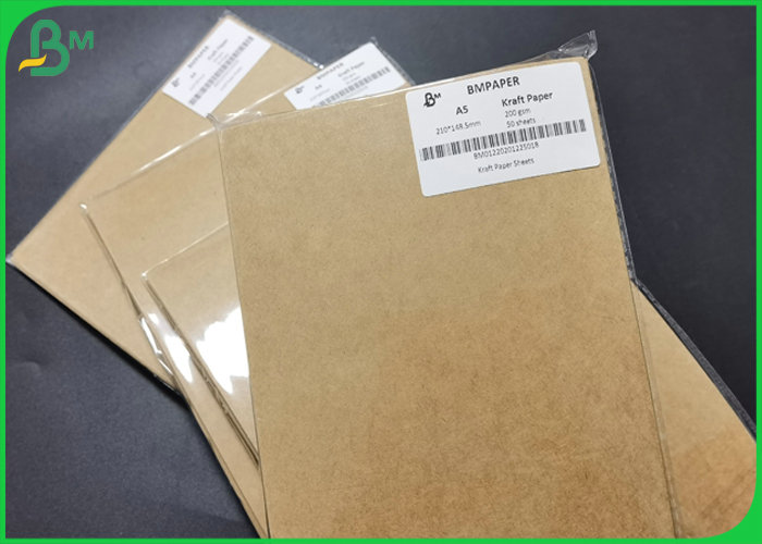 Strong A3 A4 size 200gsm Food grade approved brown kraft liner paper board sheet 