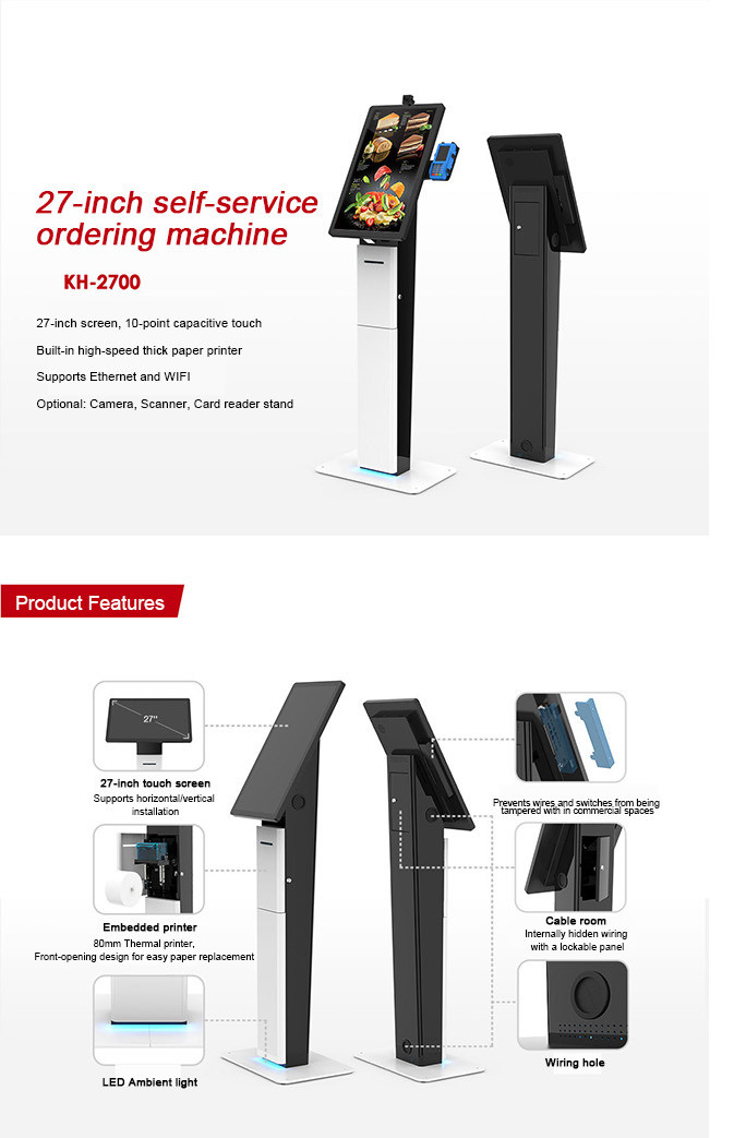 Self-Service Ordering Touchscreen Kiosk for Retail and Dining