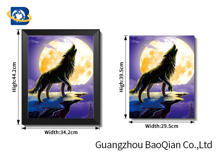 3d Wall Decor Picture With Tiger / Wolf , 3d Customized Flipped Photo