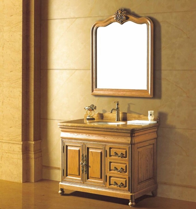1800mm 33in Luxury Solid Wood White Bathroom Vanity Cabinets With Grain Top