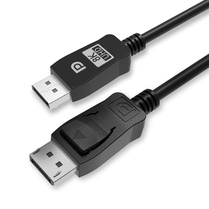 Black dp1.4 8K Displayport Cable 6ft 1440P 144Hz For Gaming Screen