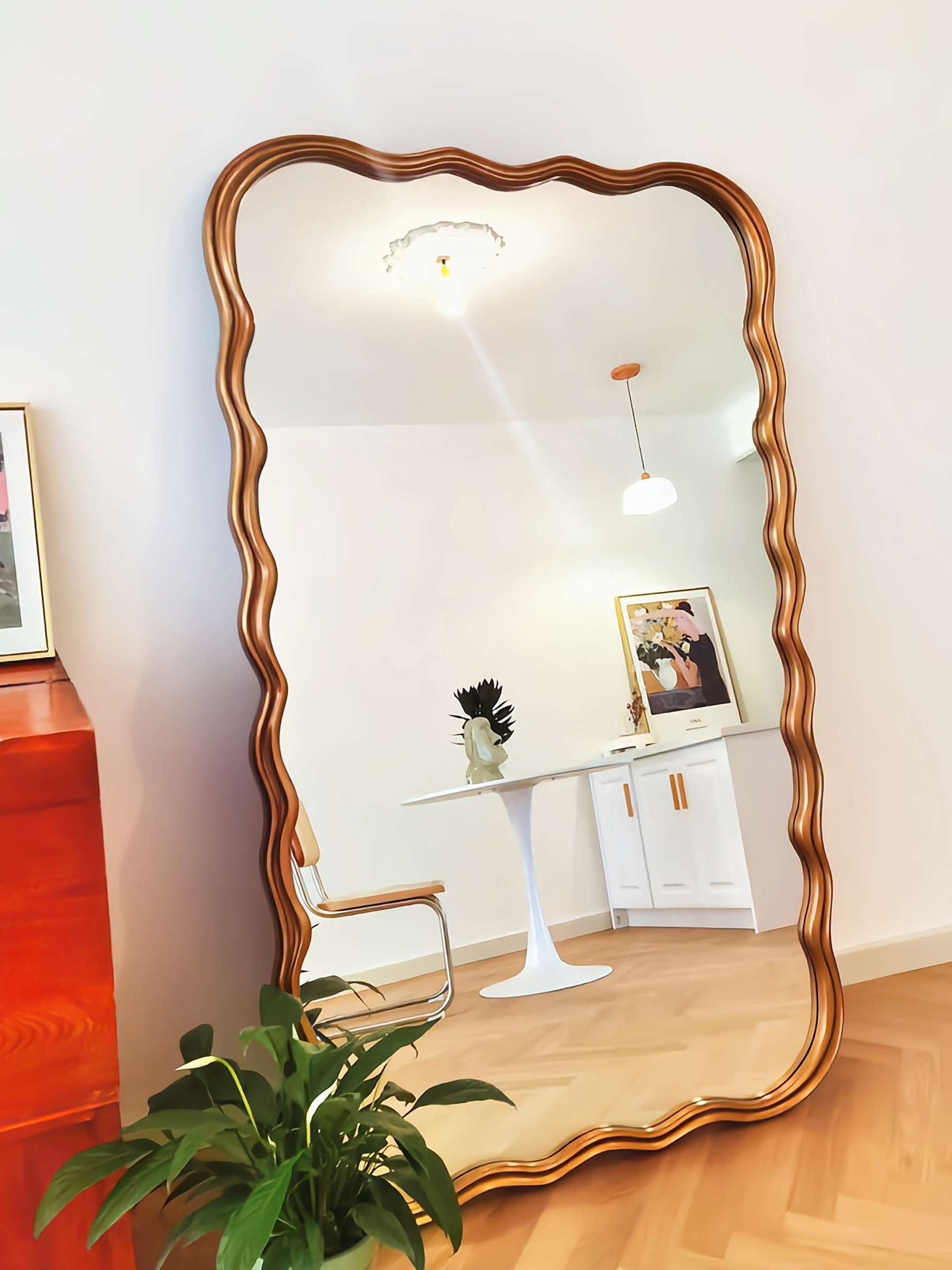 Customized Floor Length Oversized Floor Mirror Wooden Frame 71x32