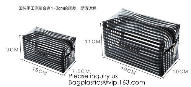 Clear Zipper Pouch with Strap Makeup Bag PVC Cosmetic Pouch,Printing Clear Zip lockk Cosmetic PVC Pouch, bagease, bagplast
