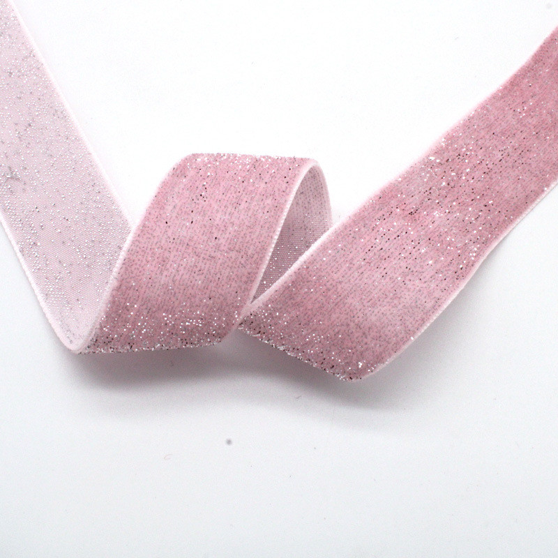 Shinny Glitter Silver Gold Velvet Ribbon 10mm-38mm Luxury Velvet Ribbon