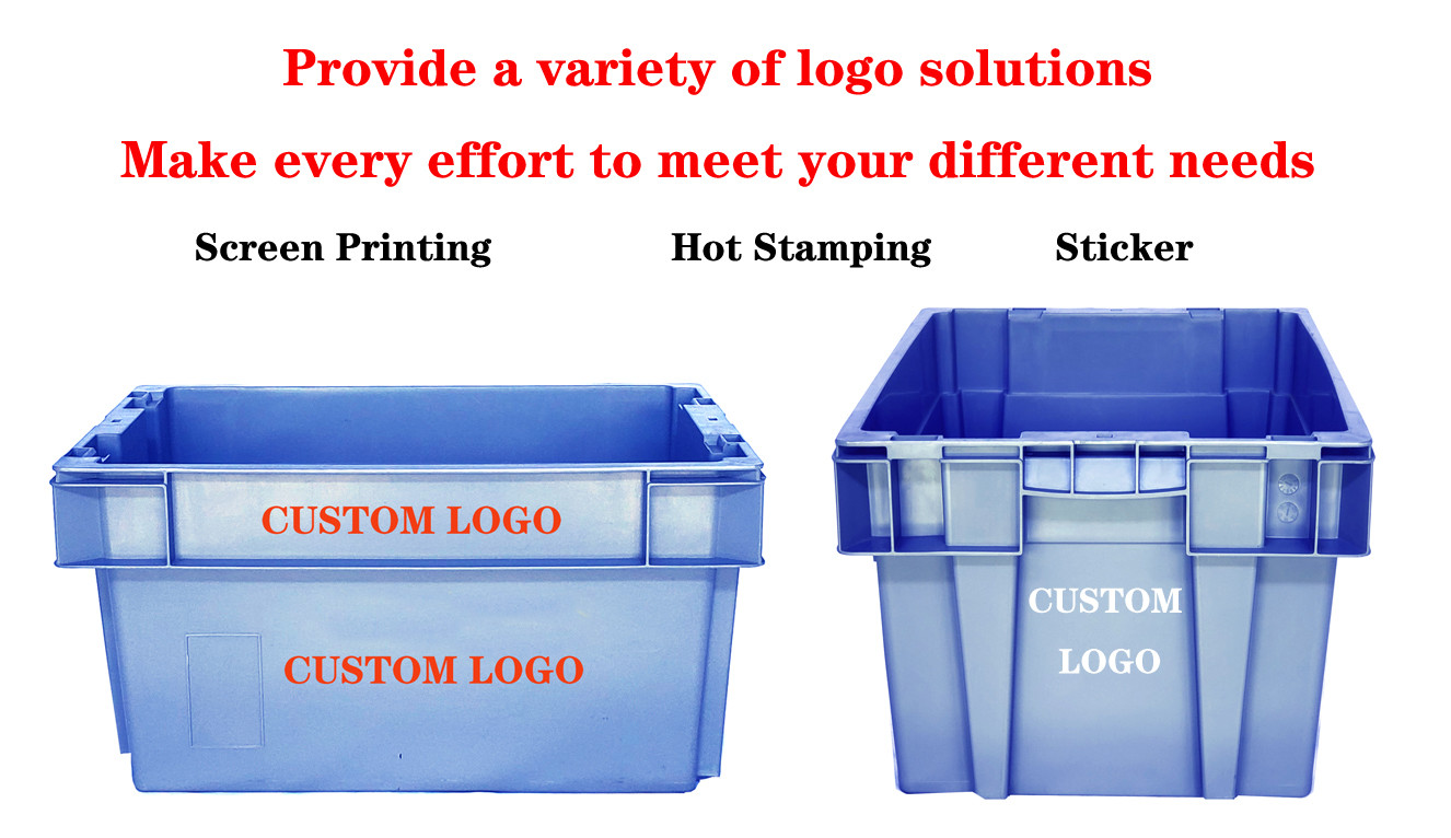 Two Color Turnover Nesting Crate Storage Box Container Stackable Logistics