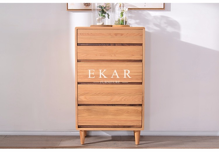 Chest Cabinet Solid Wood 5 Drawers Corner Table Europe Modern Style FL-B005-D