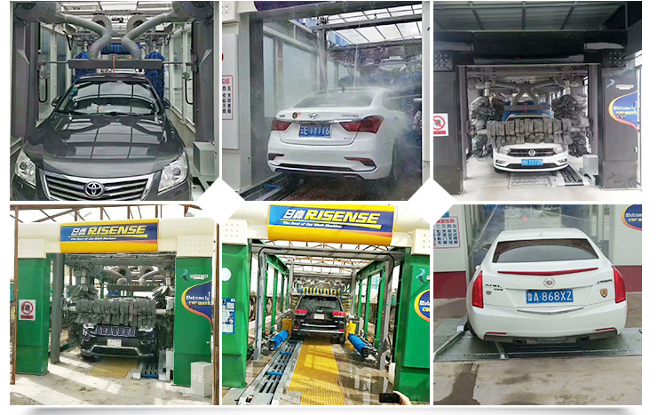 Auto 7 Brushes Or 9 Brushes Risense Automatic Tunnel Car Wash Machine
