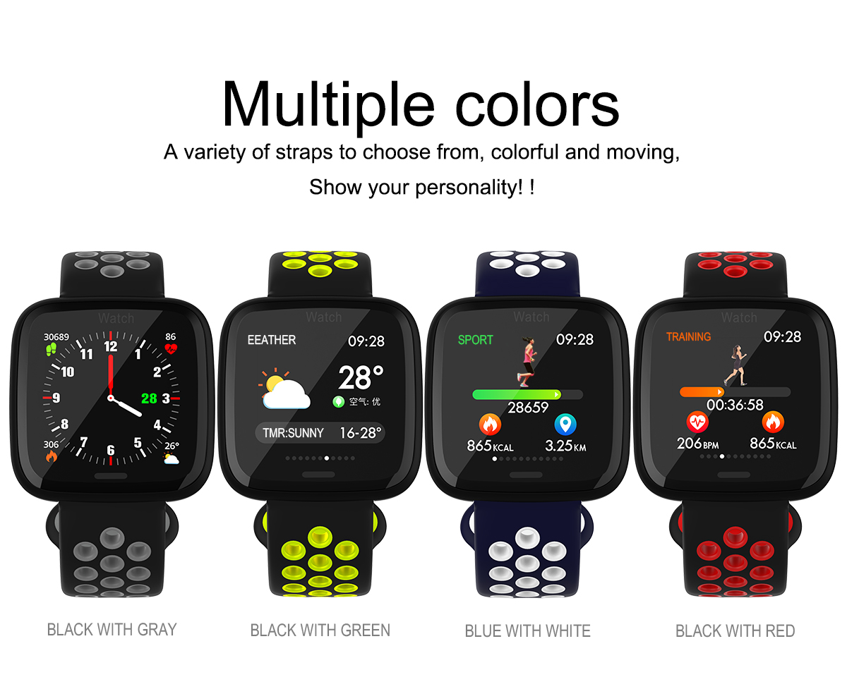 TFT Blood Pressure Smartwatch 1.3" Sport Color Screen Smart Watch Waterproof IP67