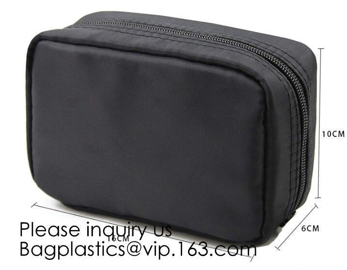 Wholesale Men Vintage Zipper Cosmetic Bag Leather Wash Cotton Canvas Makeup Bag Toiletry Bag, bagease, bagplastics