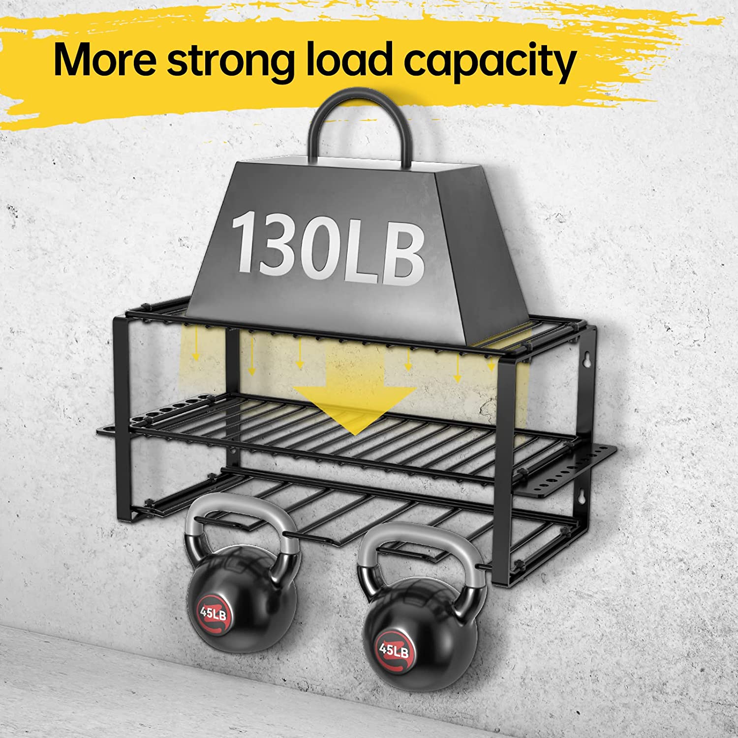 Removable Design Heavy Duty Metal Power Tool Shelf for Wall Mounted Type Drill Holder