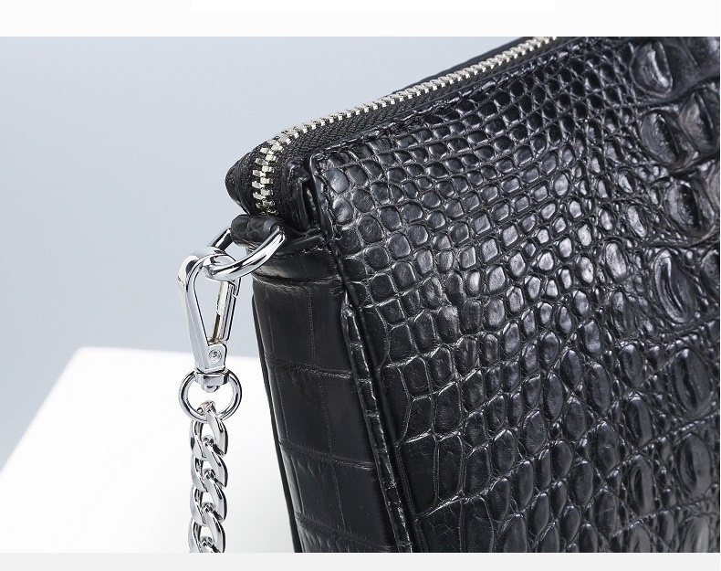 Genuine Alligator Leather Female Flap Bag Lady Small Purse Authentic Crocodile Skin Two Straps Women Single Shoulder Bag