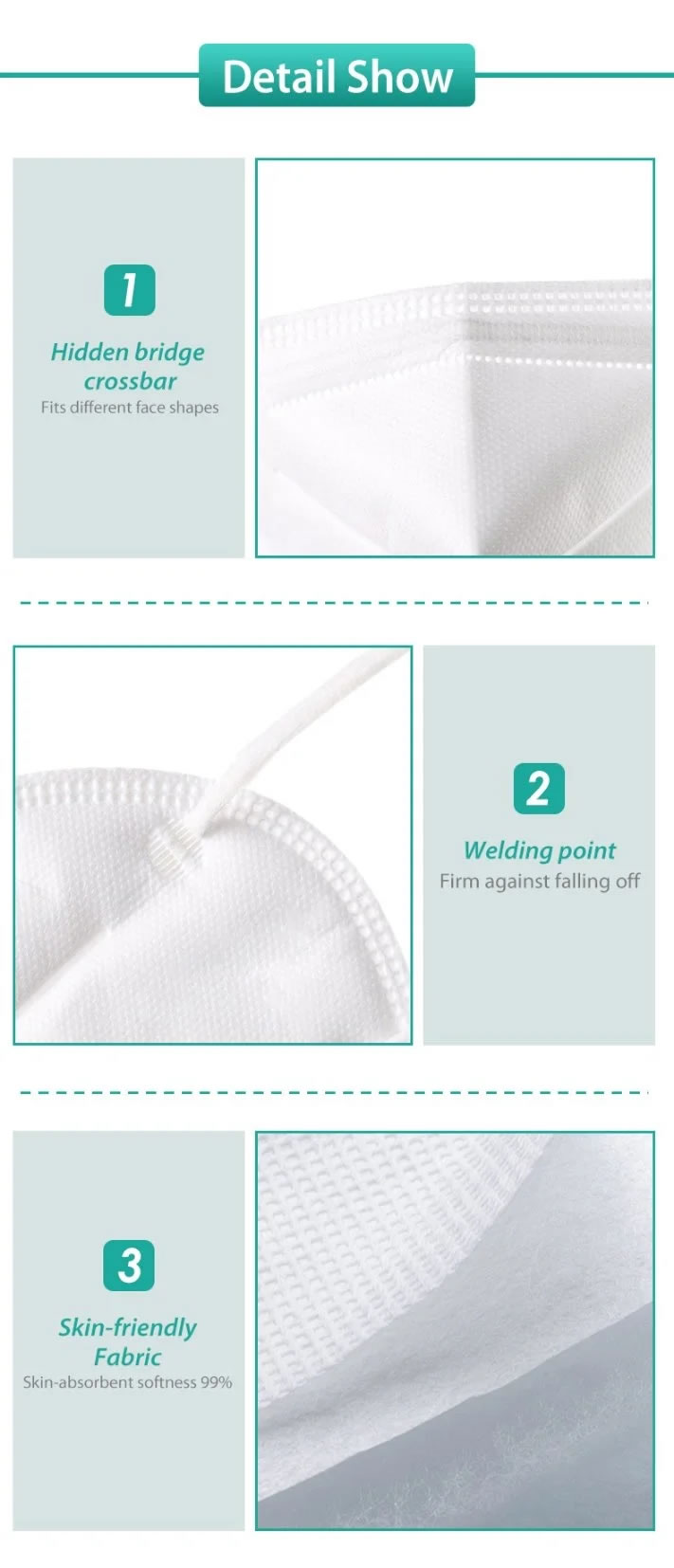 Disposable N95 Dust Mask , Anti Bacteria Niosh Approved Dust Mask2