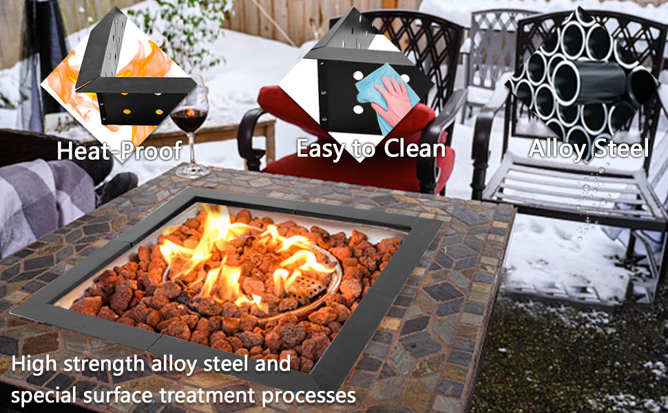Upgraded Heavy Duty Solid Steel Fire Pit Liner Ring 42" Inner DIY Campfire Ring Above or In-Ground for Outdoor Patio Backyard