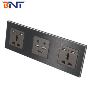 Smart Media Hub With Bluetooth , Multi Function Wall Socket Plates
