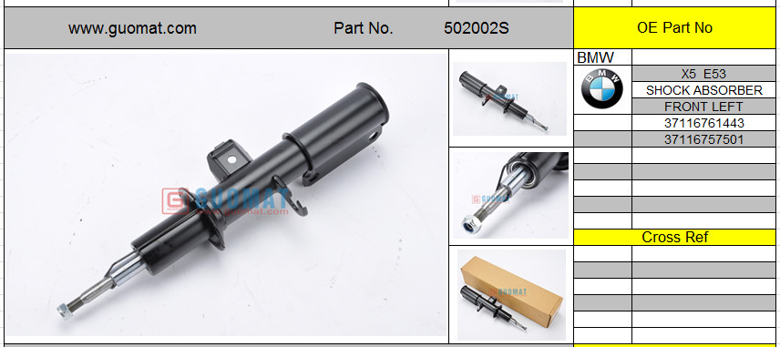 Car Shock Absorber For Air Suspension Spring 3711 6757 501 Fits BMW X5 E53