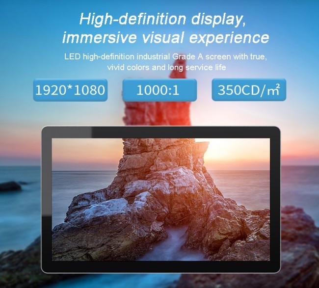 21.5 Inch Rack-mounted Server Monitor Touches Panel Pc I3 I5 I7 RS232 RS485 GPIO Touch Screen All in One Industrial PC