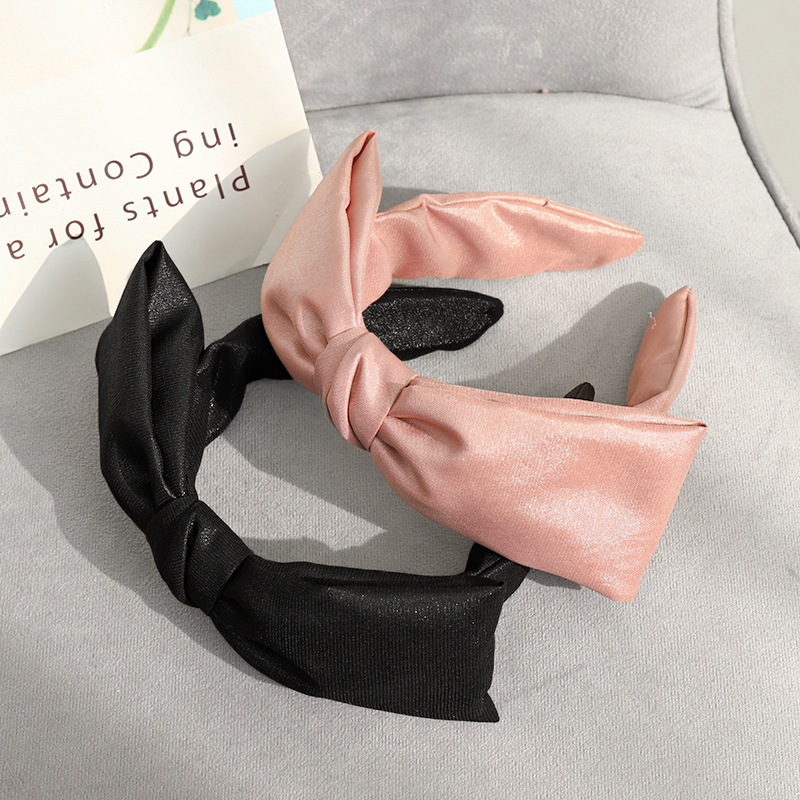 Simple big bow hair bands lady wide edge headband temperament pressure Hair accessories woman