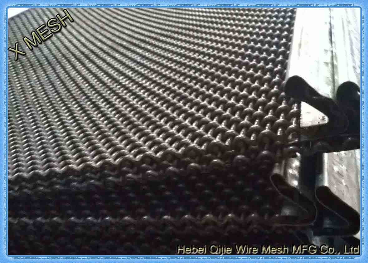 High Tensile Woven Mining Screen Mesh Square Hole 2.0mm Wire Diameter With Hooks