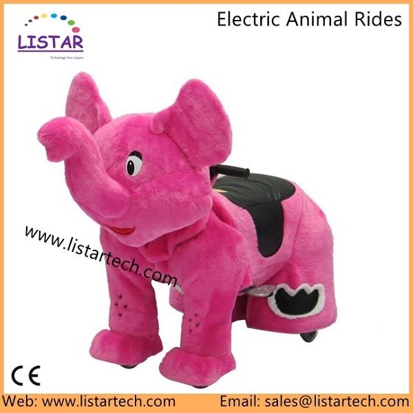 Stuffed Plush Wheel Coin Operated Walking Animal Happy Rides On Animals