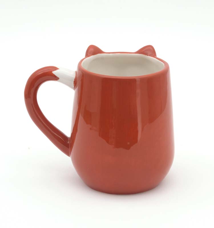Customized Handmade 3d Fox Animal Cute Lovely Ceramic Mugs Coffee mug