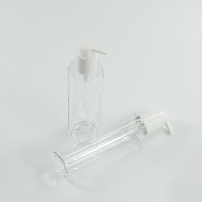 200ml Capacity PET Flat Shoulder Transparent Plastic Bottle with Silk-screen Printing
