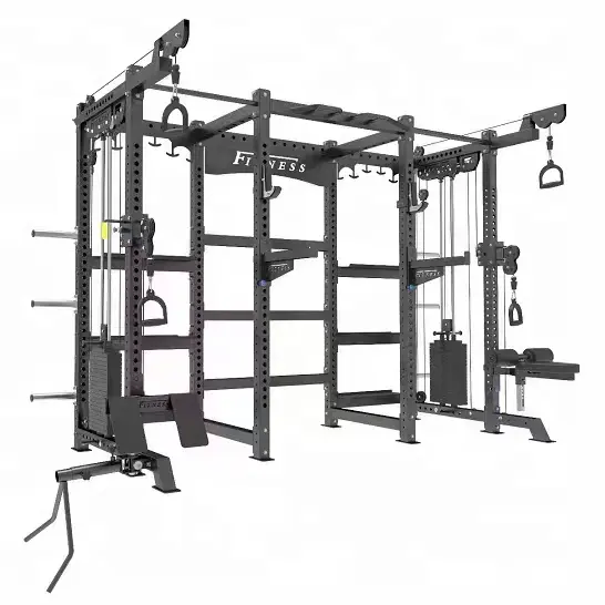 Multi-Function Home Gym Equipment Adjustable Smith and Squat Rack Machine with Weight Stack for Chest Exercise
