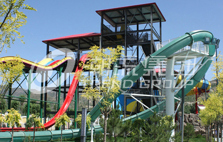 Adventure magic loop fiberglass water slides for outdoor water park games / Customized