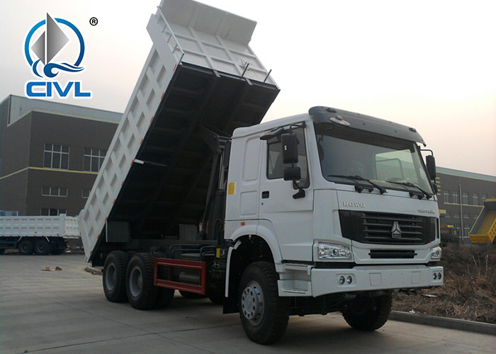 Red 336hp 371hp 6x4 Tipping Dumper For Transport , 10 Wheeler Tipper Dump Truck