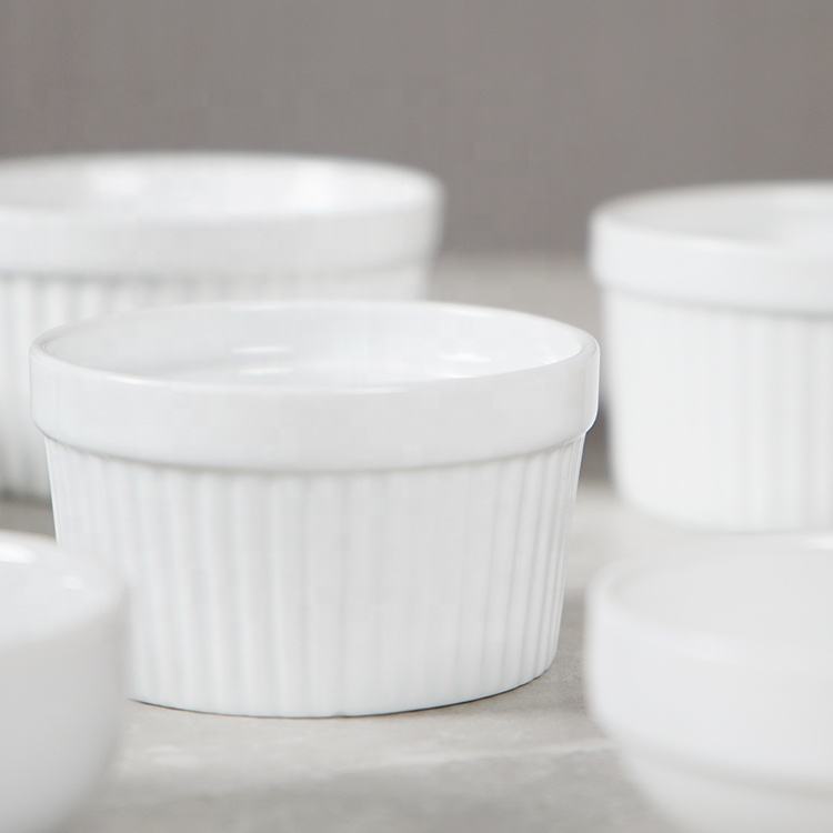 Restaurant On Glazed Creme Brulee Ceramic For Desserts Ice Cream
