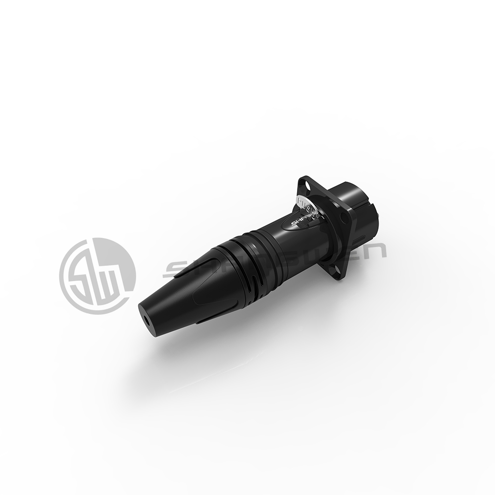Indoor XLR Connector Black Shell Plating 5 Pin Audio Connector Male Plug