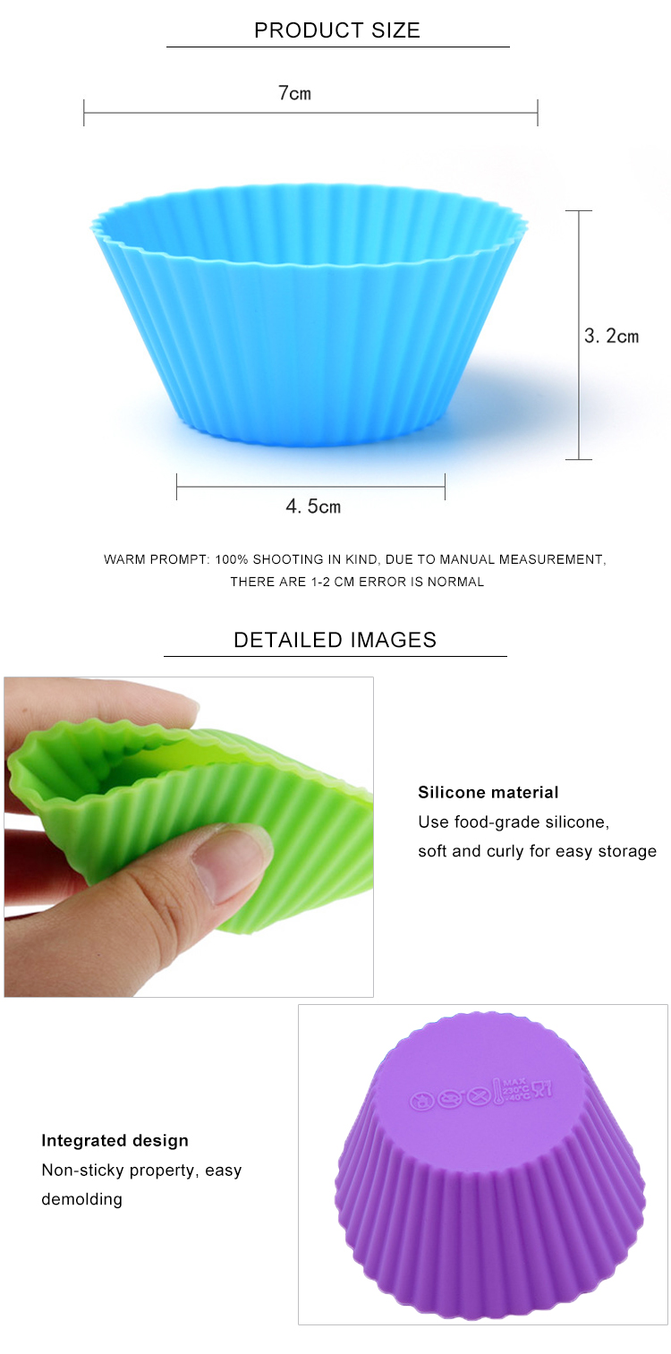 10g Microwave Safe Round Shape Silicone Cake Molds